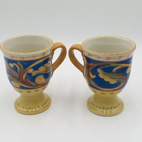 Pfaltzgraff Villa Della Luna Coffee / Tea Mug Set of 2 Jana Kolpen Mary Tiegreen - Picture 5 of 11